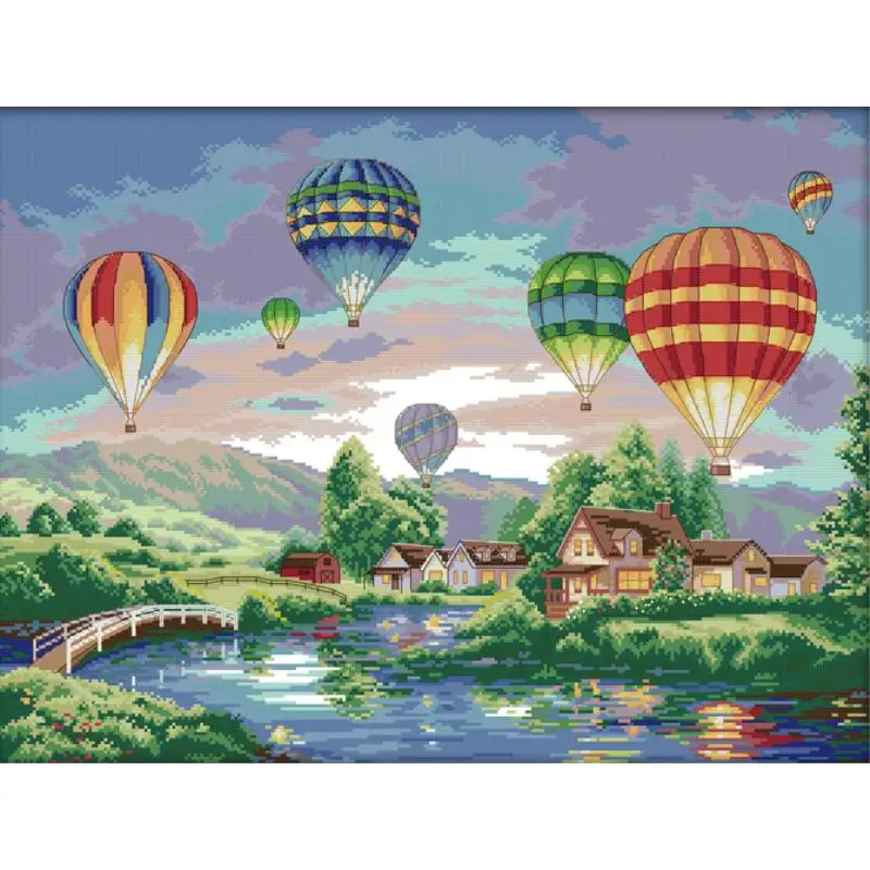 Home Textiles Discount - Colorful hot air balloons Count Cross