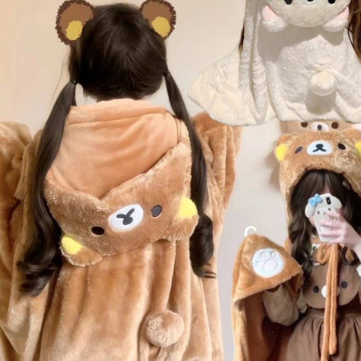 Home Textiles Blanket - Rilakkuma Warm Plush Blanket Cloak Shawl