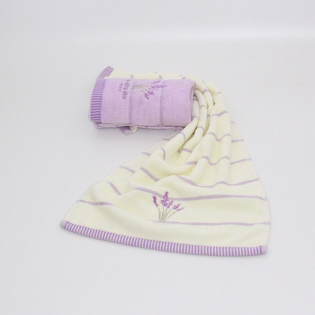 Home Textiles Pakistan - Premium Cotton Lavender Embroidered Bath Towel