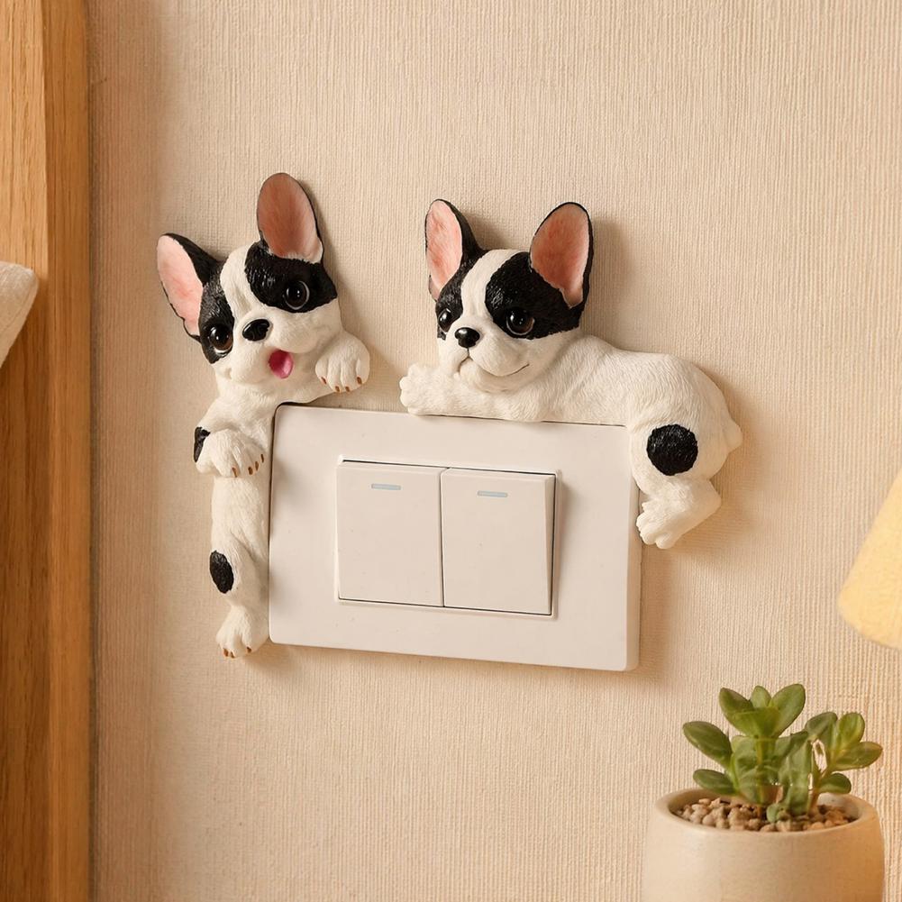 Home Textiles France - 3D French Bulldog Resin Light Switch