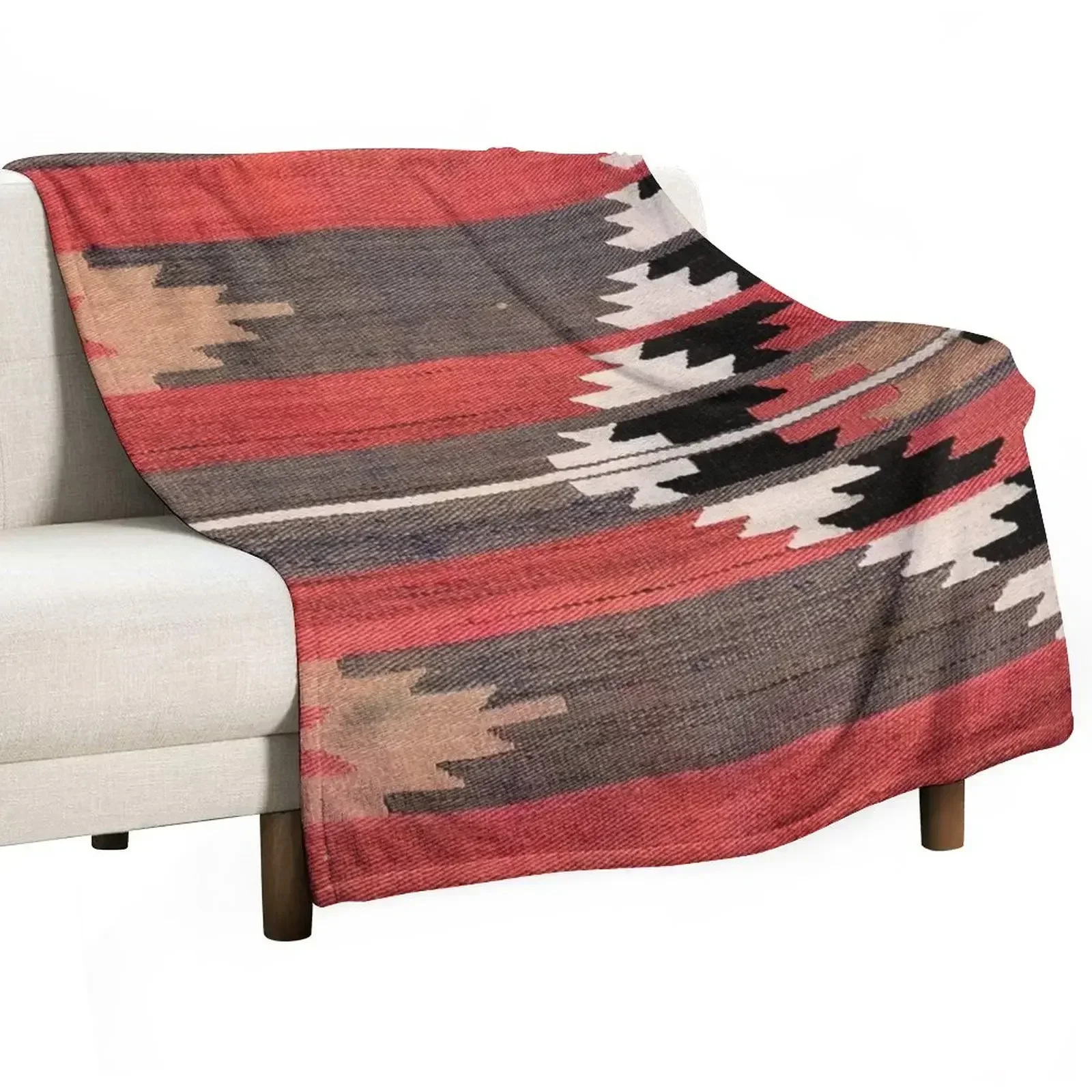 Luxury Home Textiles Usa - Geometric Vintage Turkish Kilim, Navaho Weave,