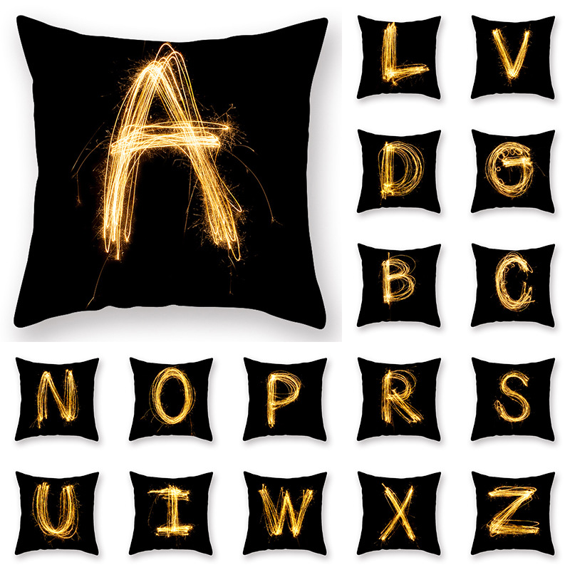 Luxury Home Textiles Usa - Hot Selling Pillow cover Pyrotechnic Black
