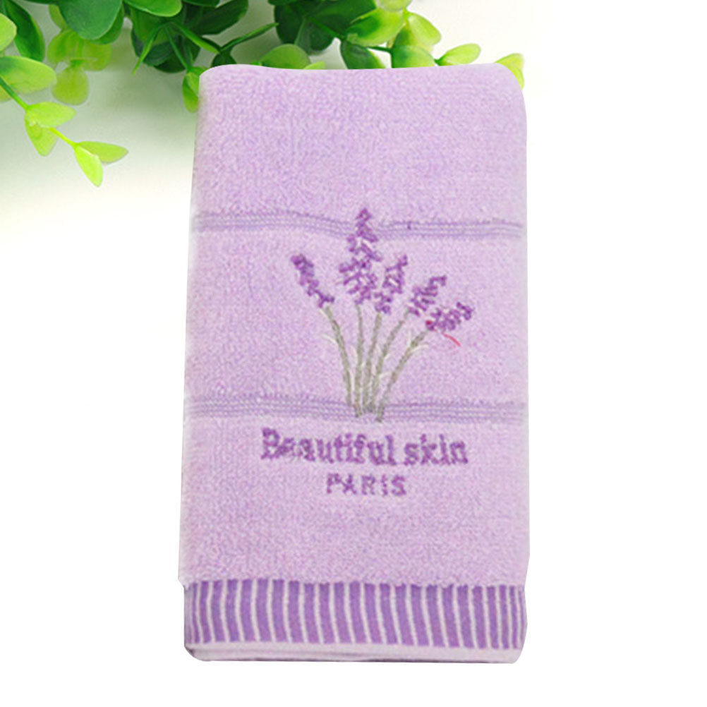 Home Textiles Pakistan - Lavender Embroidered Cotton Bath Towel Ultra