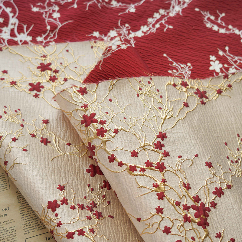 Luxury Red Plum Blossom Jacqua - Luxury Home Textiles Usa recension och pris