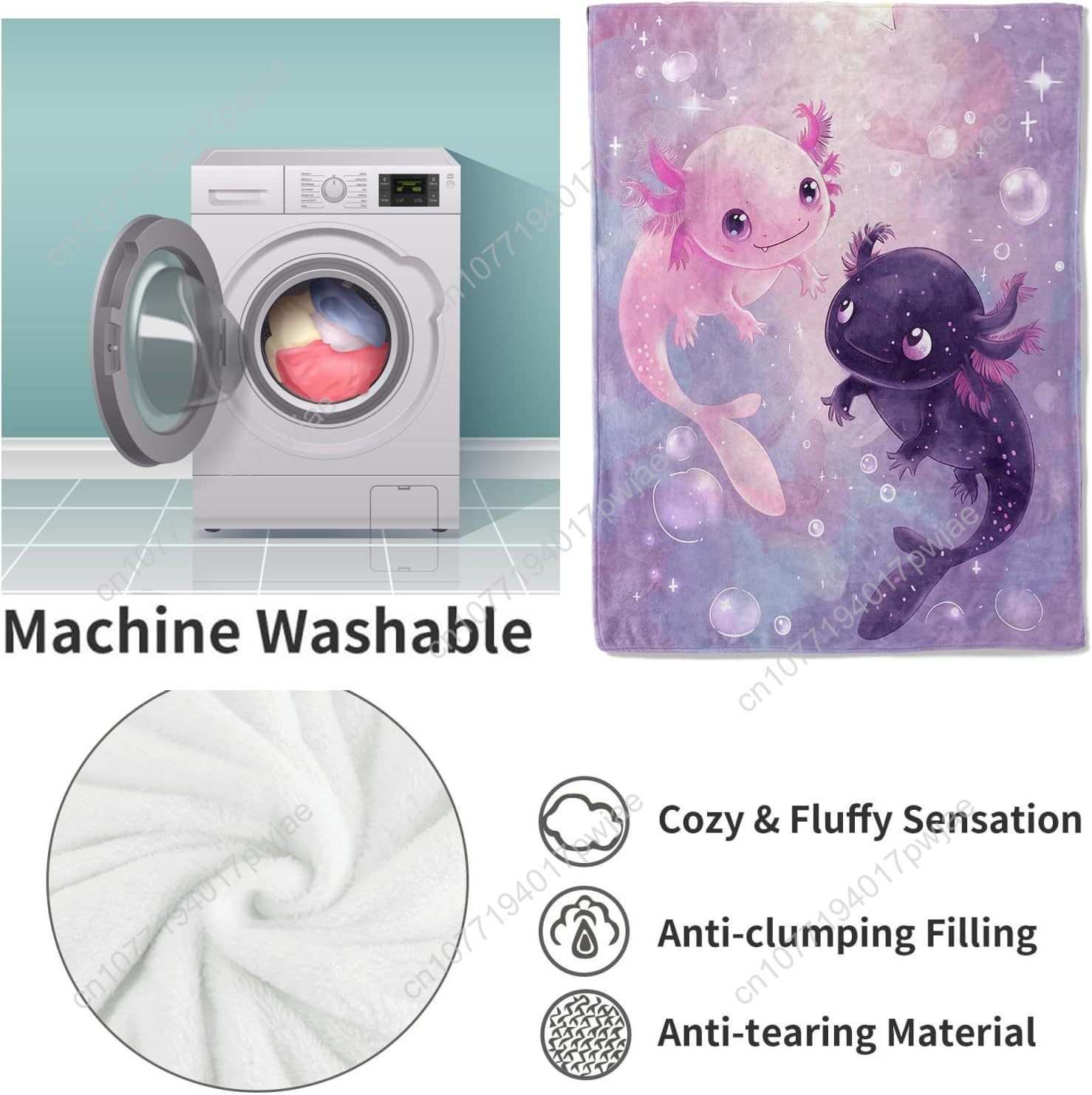 Axolotl Blanket Cute Axolotls  - Home Textiles Blanket recension och pris