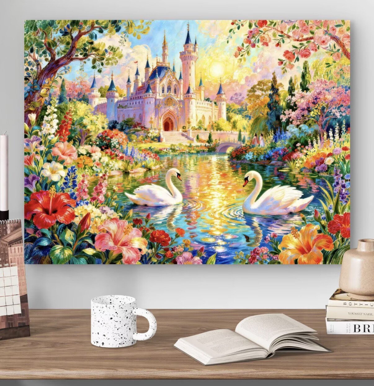 9CT 14ct Swans Castle  Printed - Home Textiles Discount recension och pris