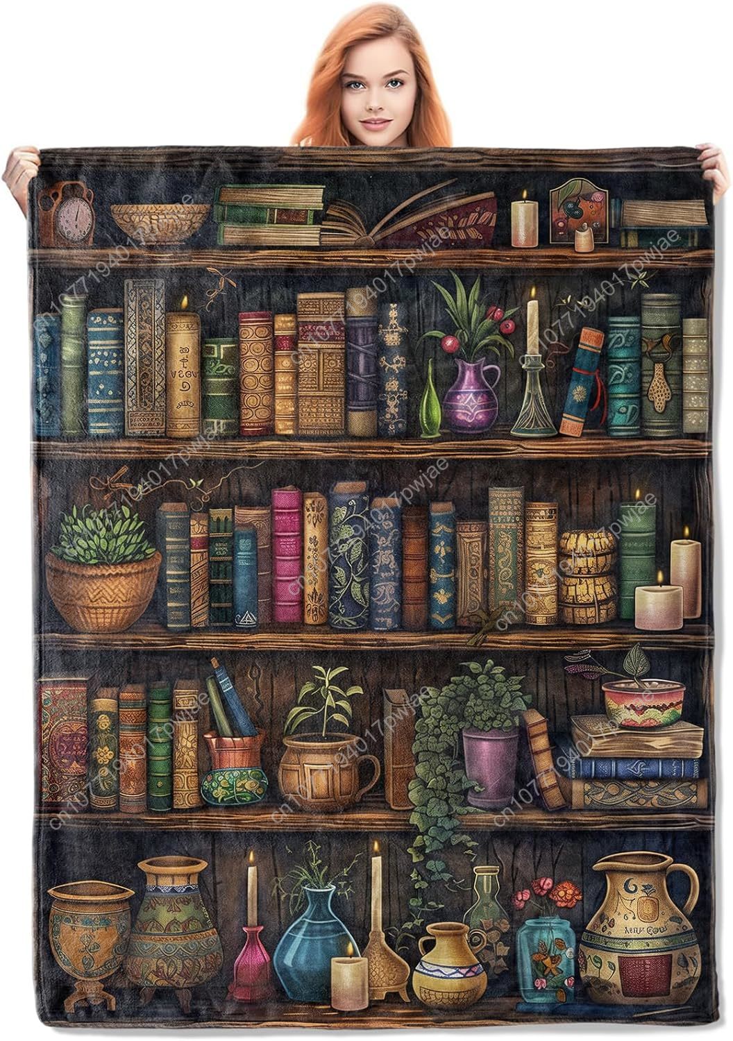 Vintage Bookshelf Blanket Read - Home Textiles Blanket recension och pris