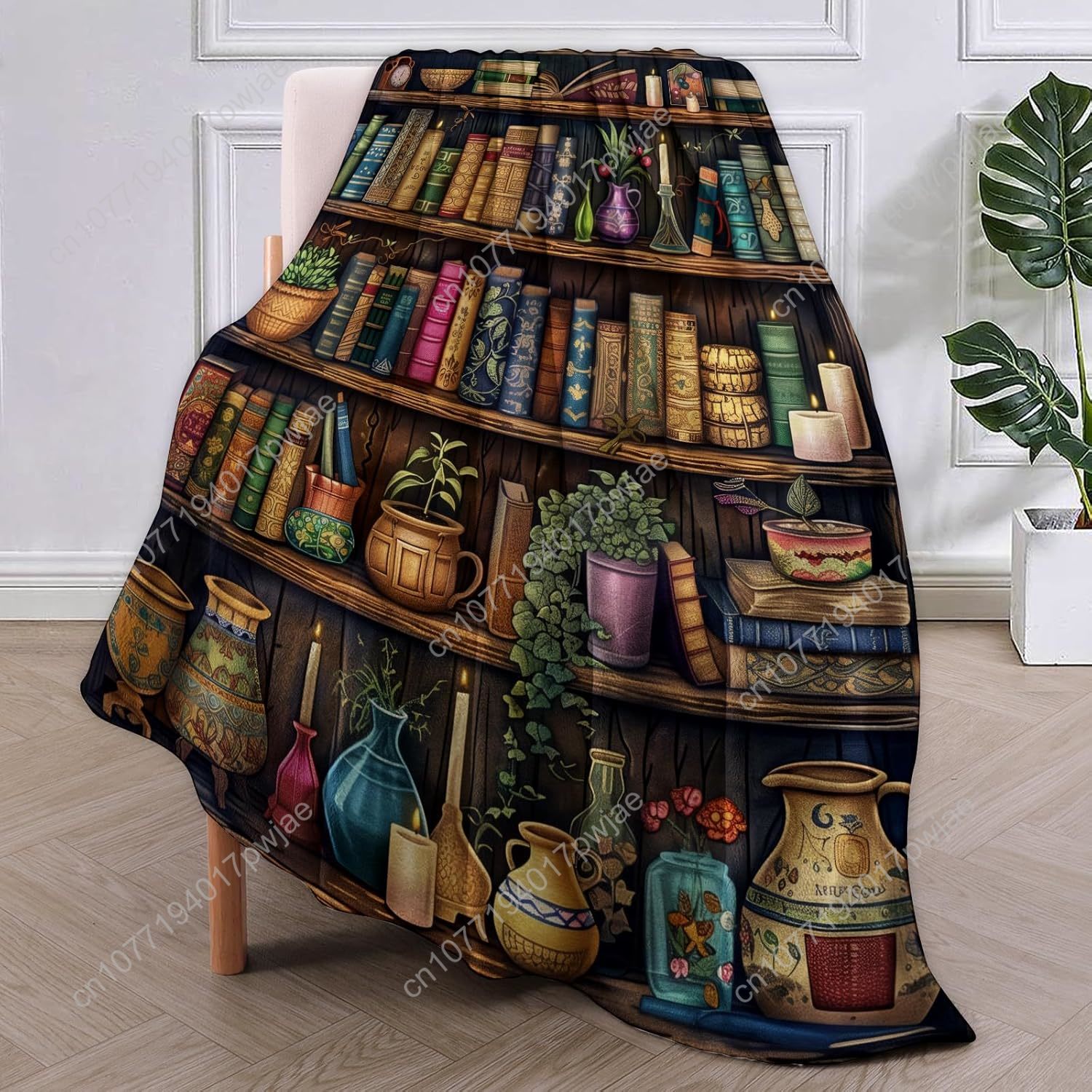 Vintage Bookshelf Blanket Read - Home Textiles Blanket recension och pris