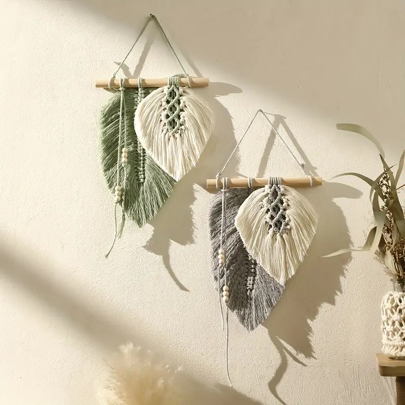 Handmade Macrame Leaf Wall Han - Home Textiles Discount recension och pris