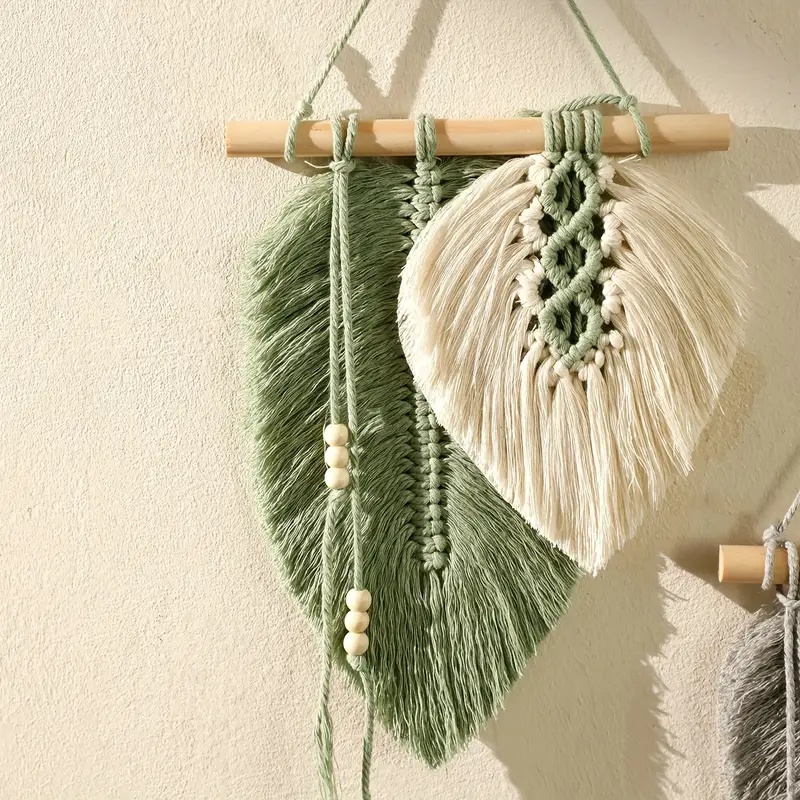 Handmade Macrame Leaf Wall Han - Home Textiles Discount recension och pris