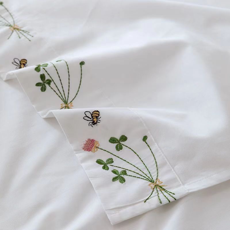 Pure White Bedding Sheet Flora - Luxury Home Textiles Usa recension och pris