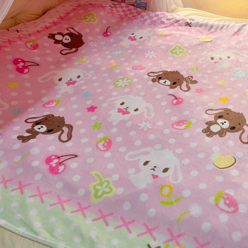 Cute Sugarbunnies Coral Plush  - Home Textiles Blanket recension och pris