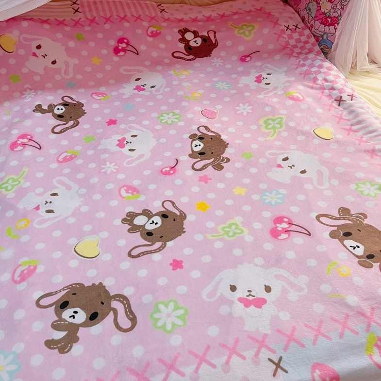 Cute Sugarbunnies Coral Plush  - Home Textiles Blanket recension och pris