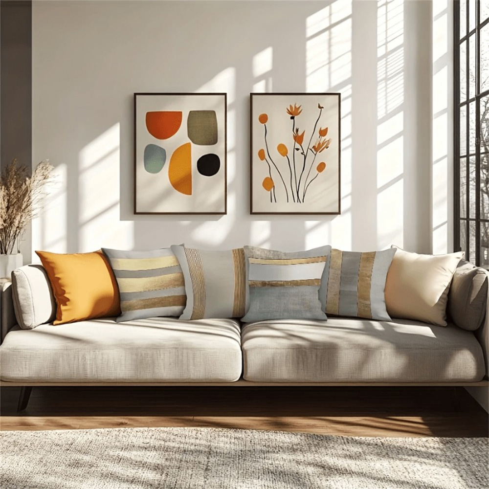 Glamorous Gold and Neutral Str - Luxury Home Textiles Usa recension och pris