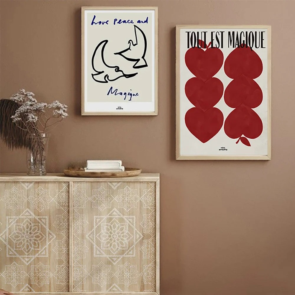 Modern Nordic Retro Art Red Lo - Home Textiles France recension och pris