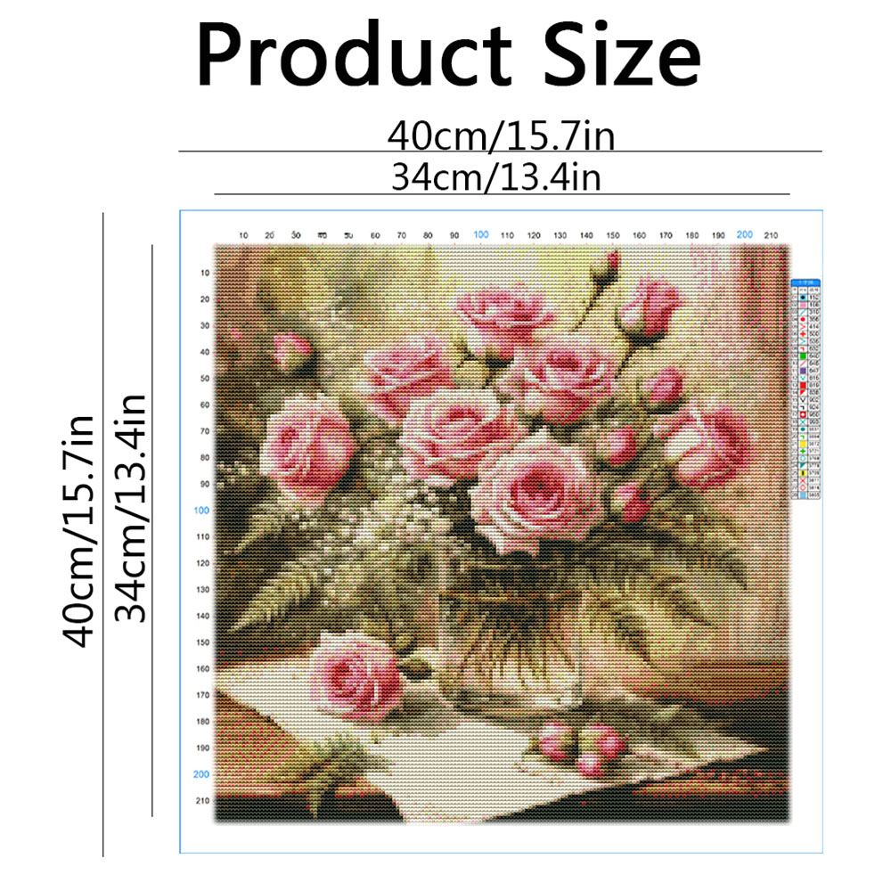 HUACAN Cross Stitch Kits Rose  - Home Textiles Discount recension och pris