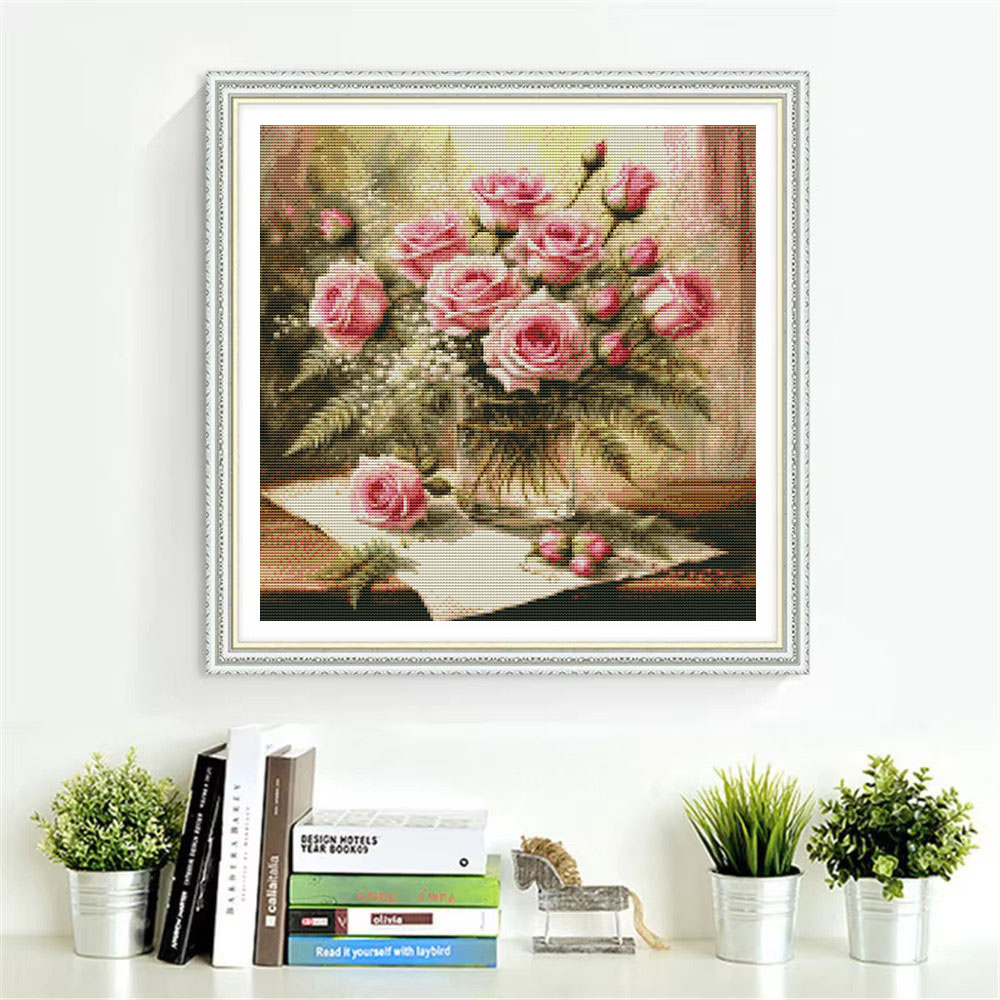 HUACAN Cross Stitch Kits Rose  - Home Textiles Discount recension och pris