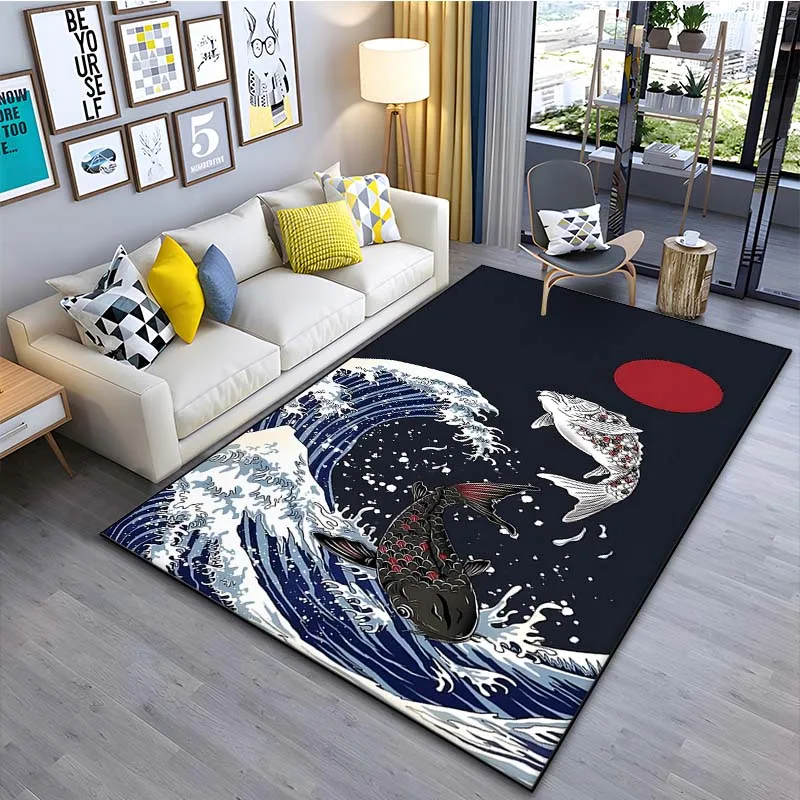 Japanese Art Kanagawa Waves Ca - Japanese Home Textiles recension och pris