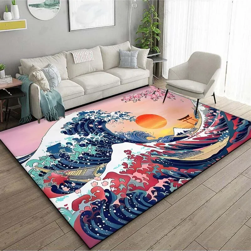 Japanese Art Kanagawa Waves Ca - Japanese Home Textiles recension och pris