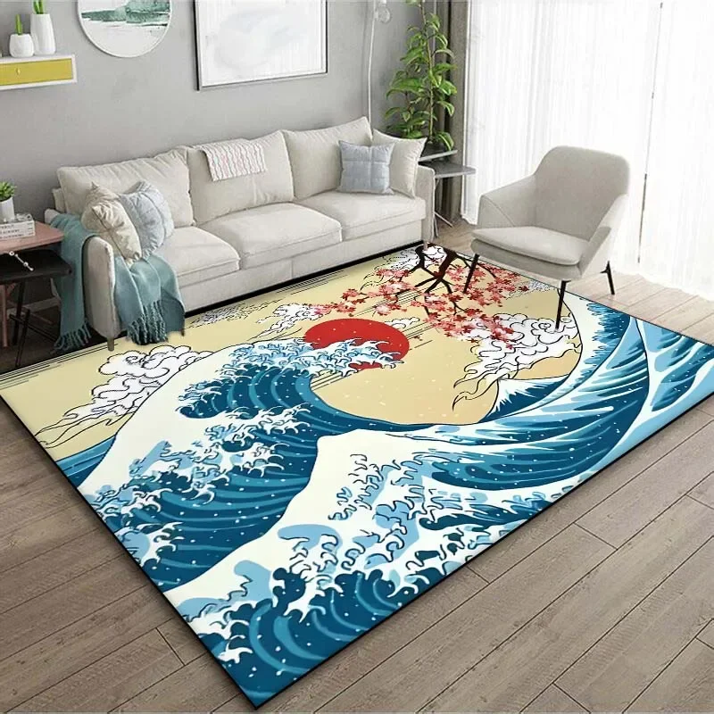 Japanese Art Kanagawa Waves Ca - Japanese Home Textiles recension och pris
