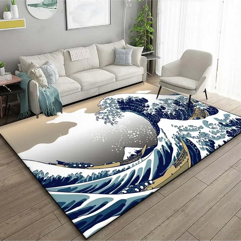 Japanese Art Kanagawa Waves Ca - Japanese Home Textiles recension och pris