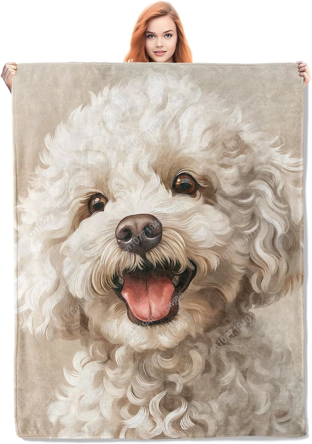 Joyful Poodle Portrait Blanket - Home Textiles Blanket recension och pris