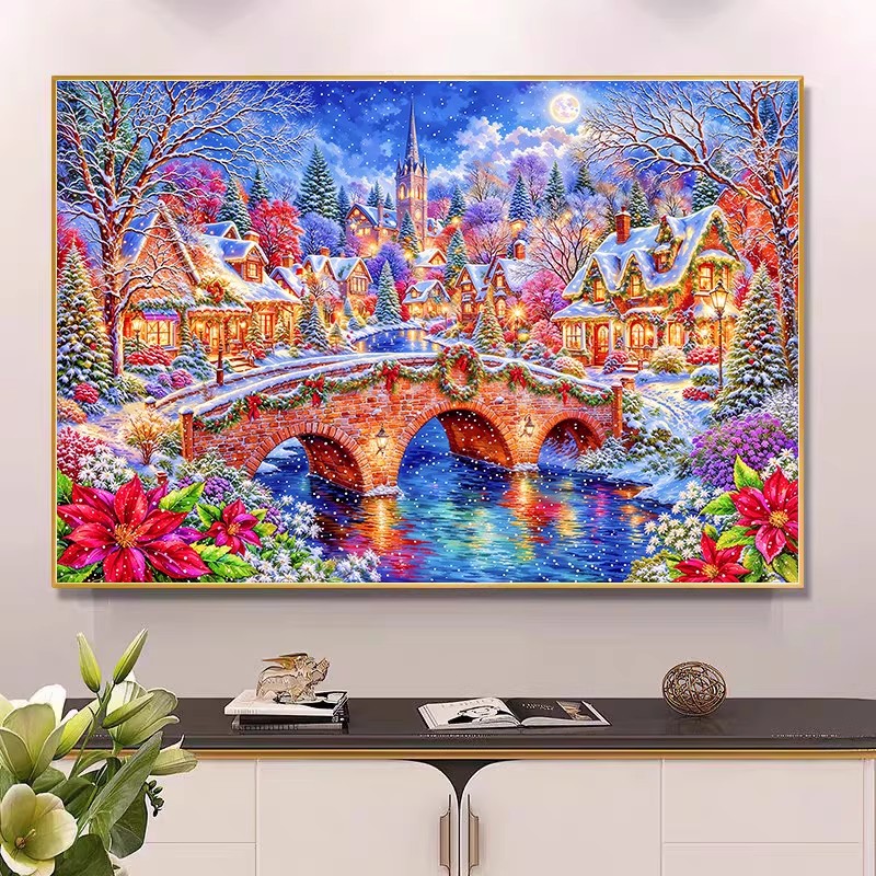 9ct 100x75cm Winter Church Emb - Home Textiles Discount recension och pris
